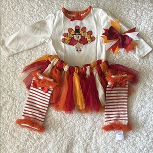 Baby Essentials Turkey Tutu Set - Red, Orange, White
